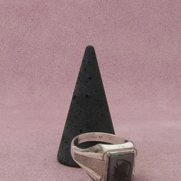 sterling silver mens vintage intaglio trojan warrior ring size 12.5 - Picture 3 of 3